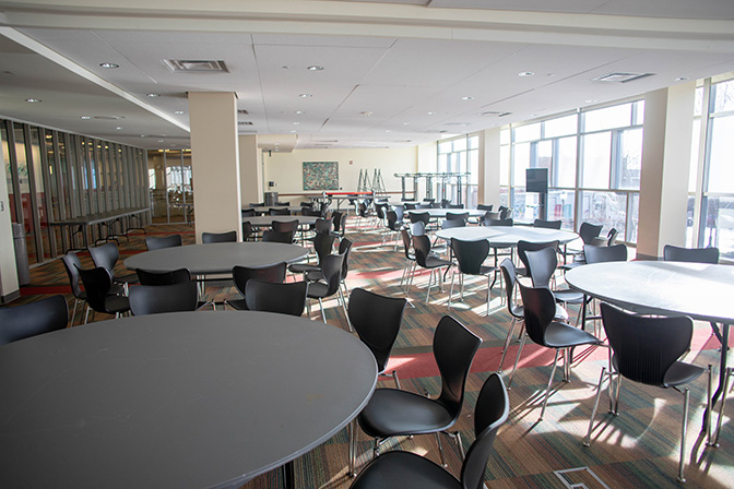 An angle of the Junior Ballroom showing a balance of size and intimacy