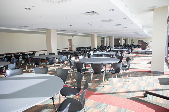An angle of the Junior Ballroom showing comfortable accommodations